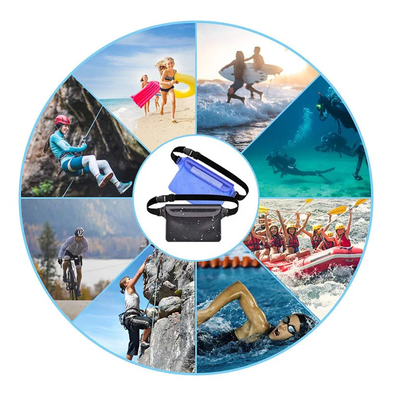 Waterproof Shoulder and Waist Bag for Swimming and Diving