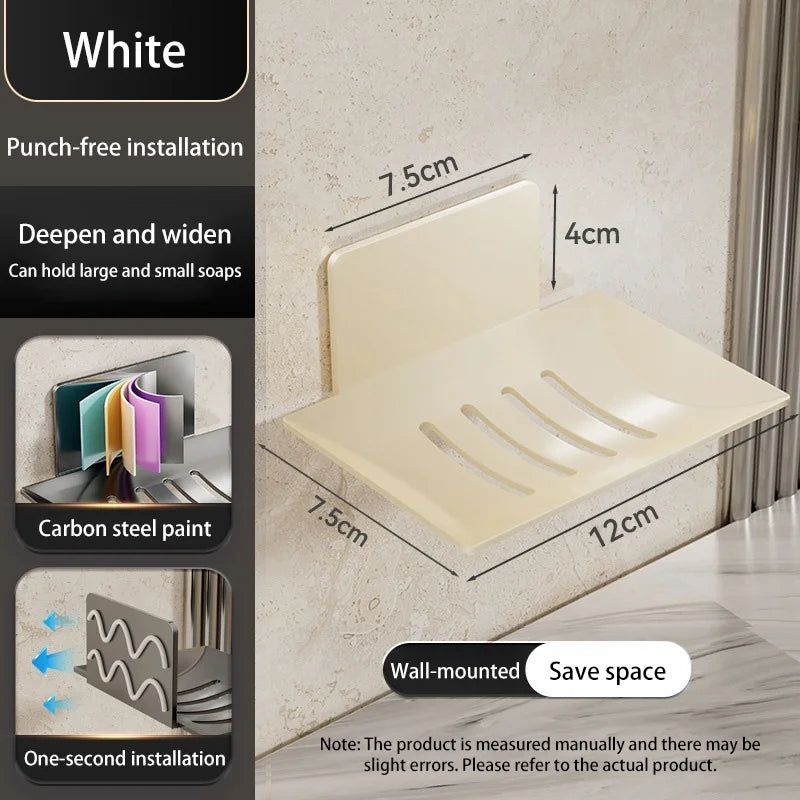 Wall-Mounted Black Carbon Steel Soap Holder