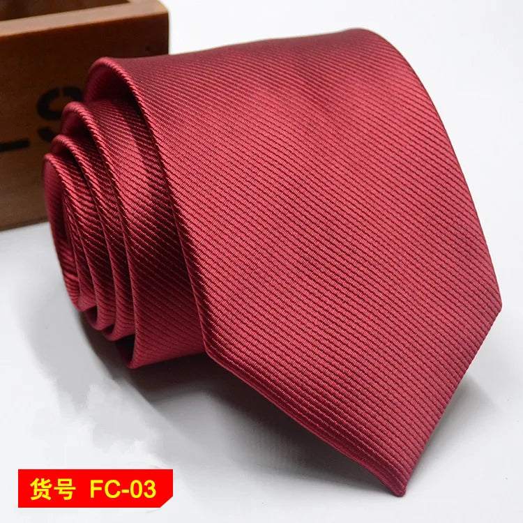 Men's 7-8cm Jacquard Necktie with Floral and Stripe Patterns