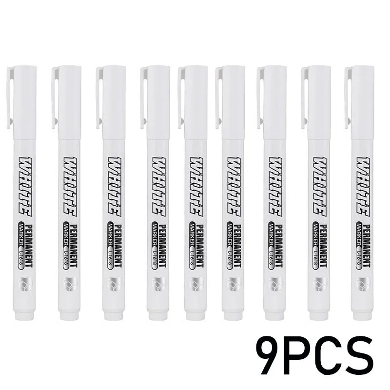 Waterproof White Permanent Metal Marker Pen with 1mm Tip