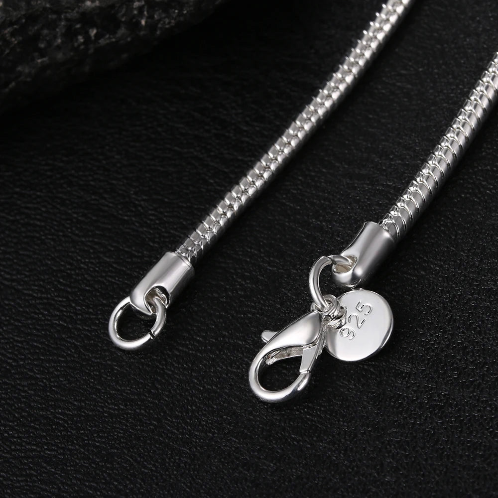 925 Sterling Silver Solid Snake Chain Necklace (1mm-3mm)