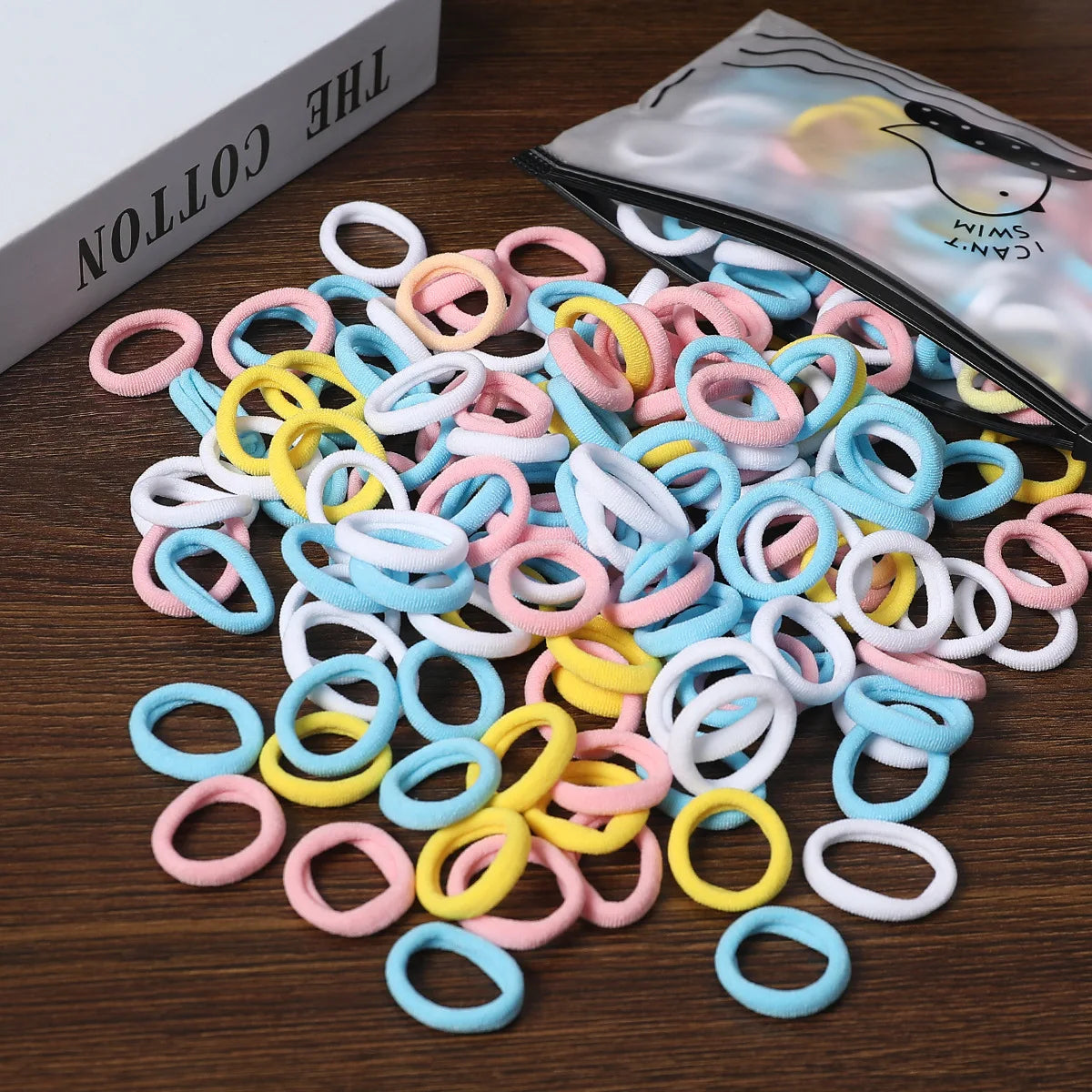 50/100Pcs Colorful Nylon Elastic Hair Ties for Kids