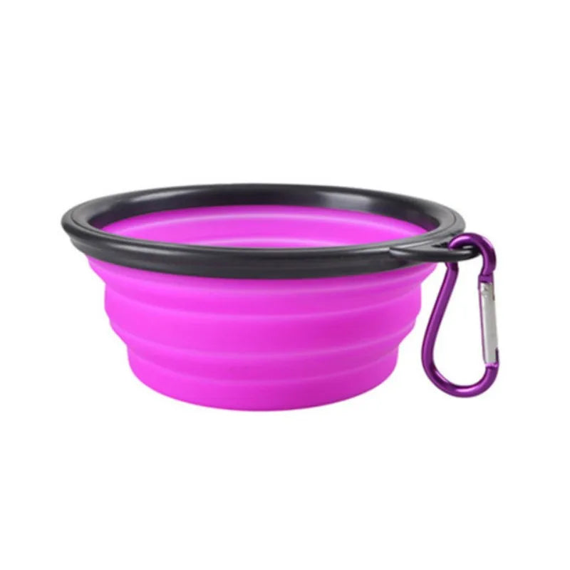 Portable Collapsible Silicone Pet Bowl for Travel and Outdoor Use
