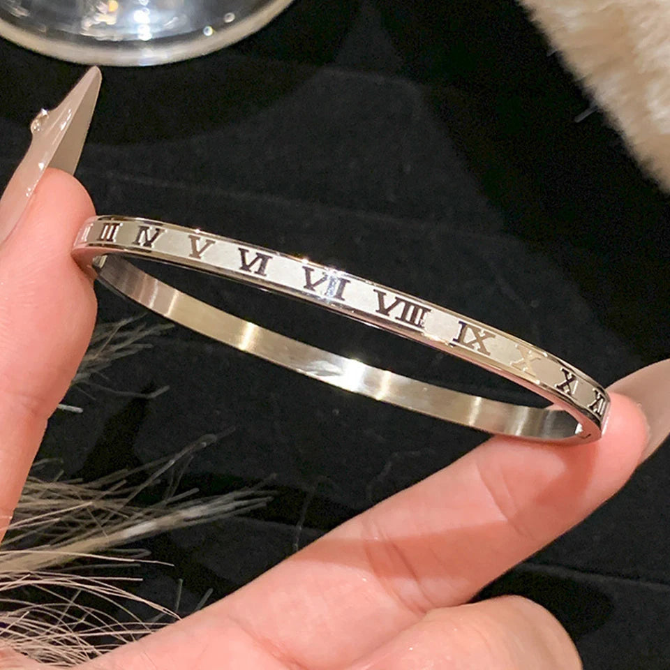 ZAKOL Zirconia Inlaid Stainless Steel Stackable Bracelet Set