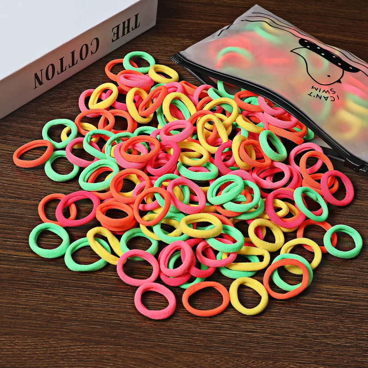 50/100Pcs Colorful Nylon Elastic Hair Ties for Kids