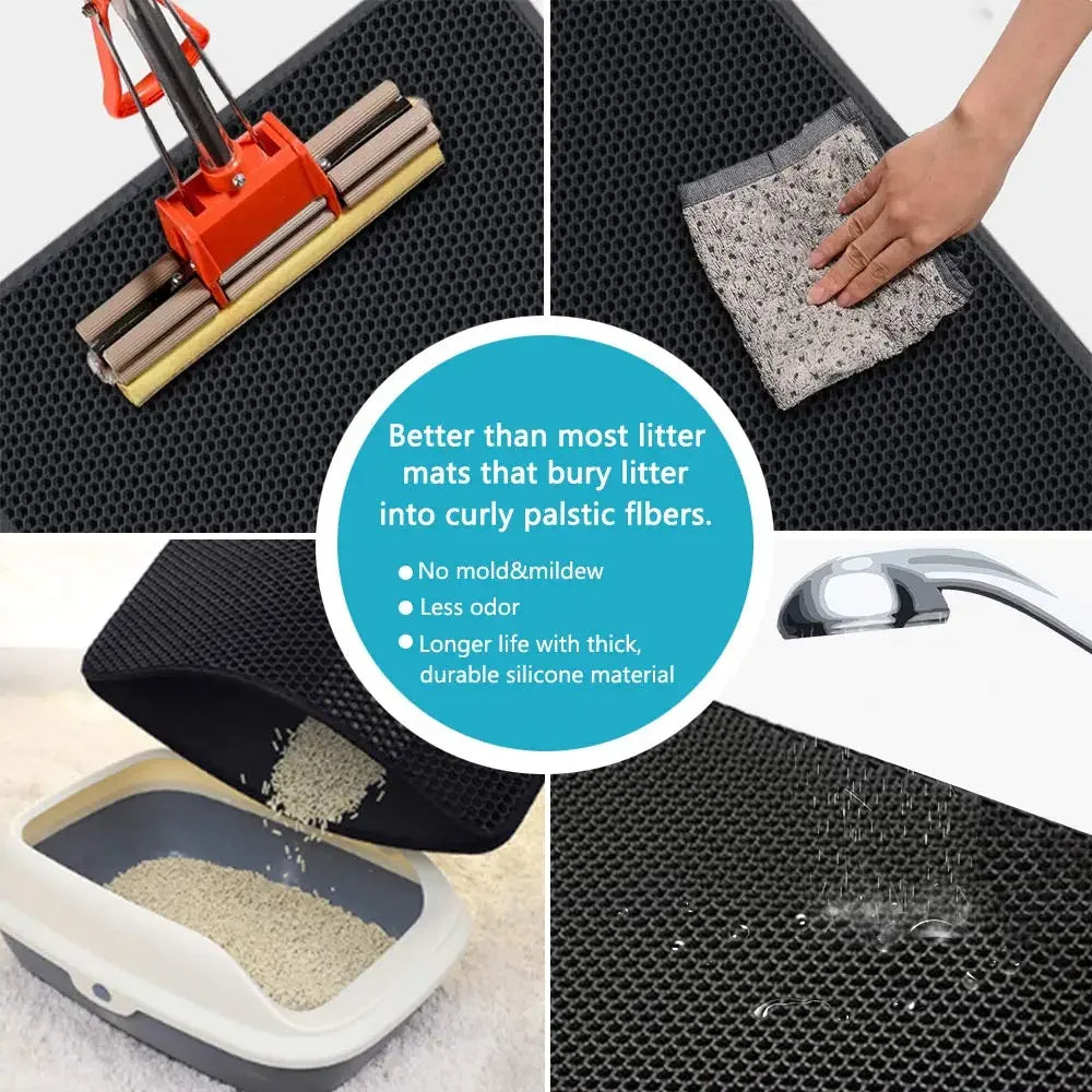 Double Layer Waterproof Non-Slip Cat Litter Mat