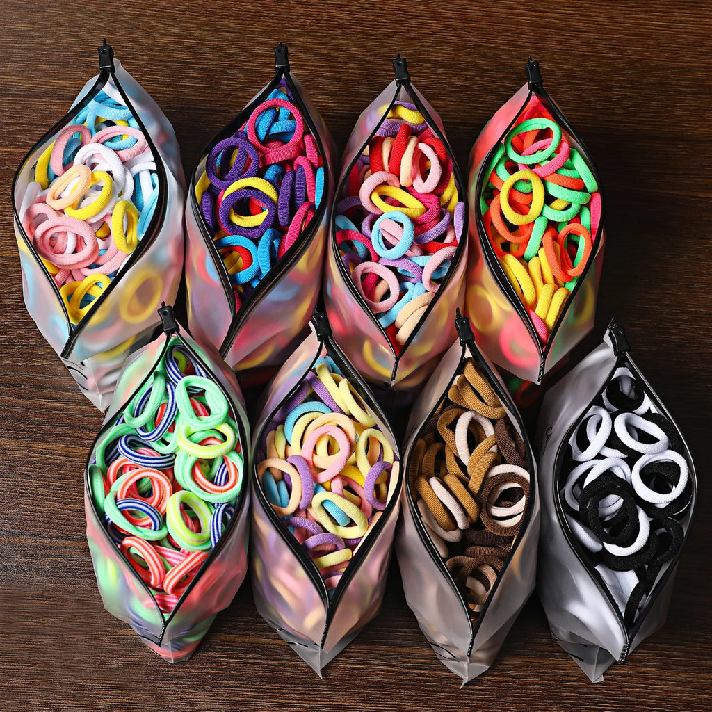 50/100Pcs Colorful Nylon Elastic Hair Ties for Kids
