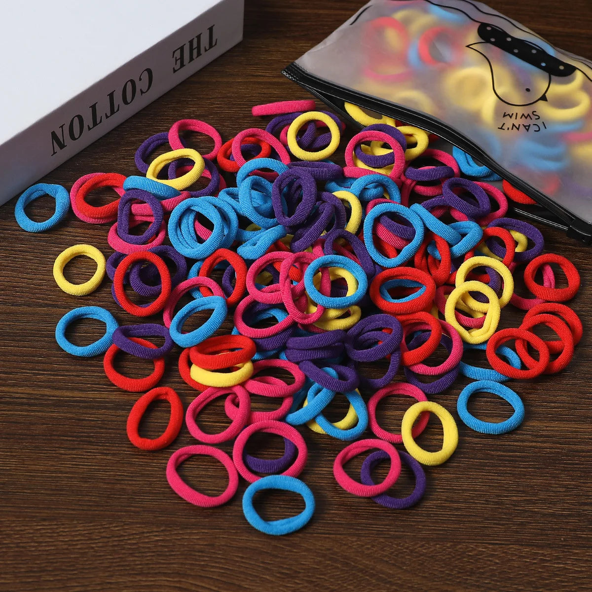 50/100Pcs Colorful Nylon Elastic Hair Ties for Kids