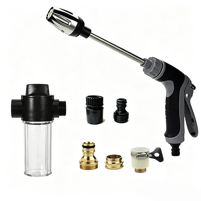 High Pressure Car Wash Water Gun with Foam Lance and Hose Nozzle