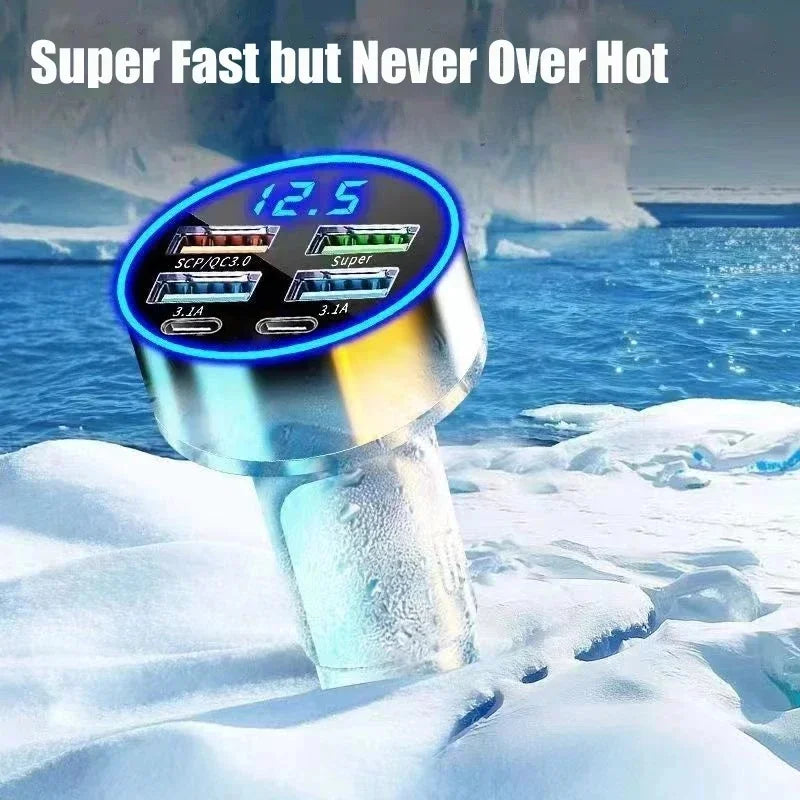 350W USB-C PD & QC 3.0 Fast Car Charger Adapter