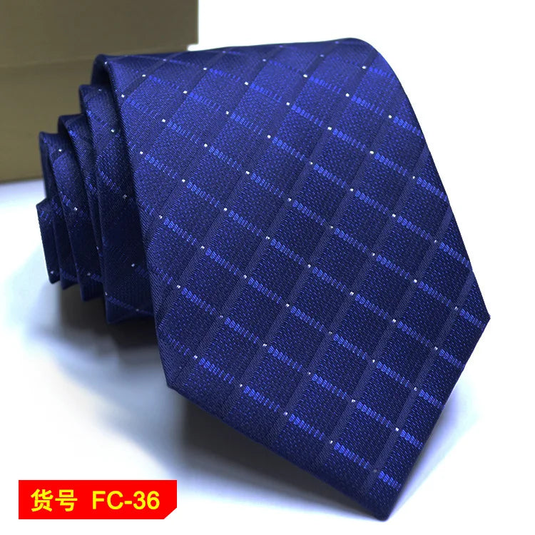 Men's 7-8cm Jacquard Necktie with Floral and Stripe Patterns