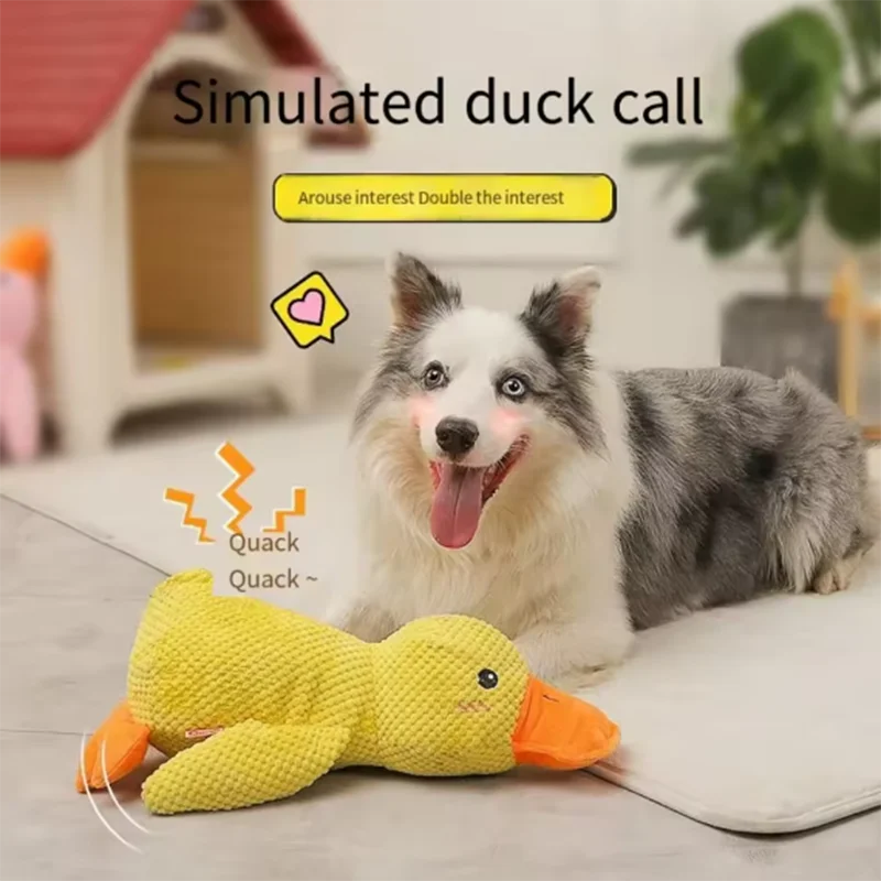 Interactive Little Yellow Duck Plush Dog Toy