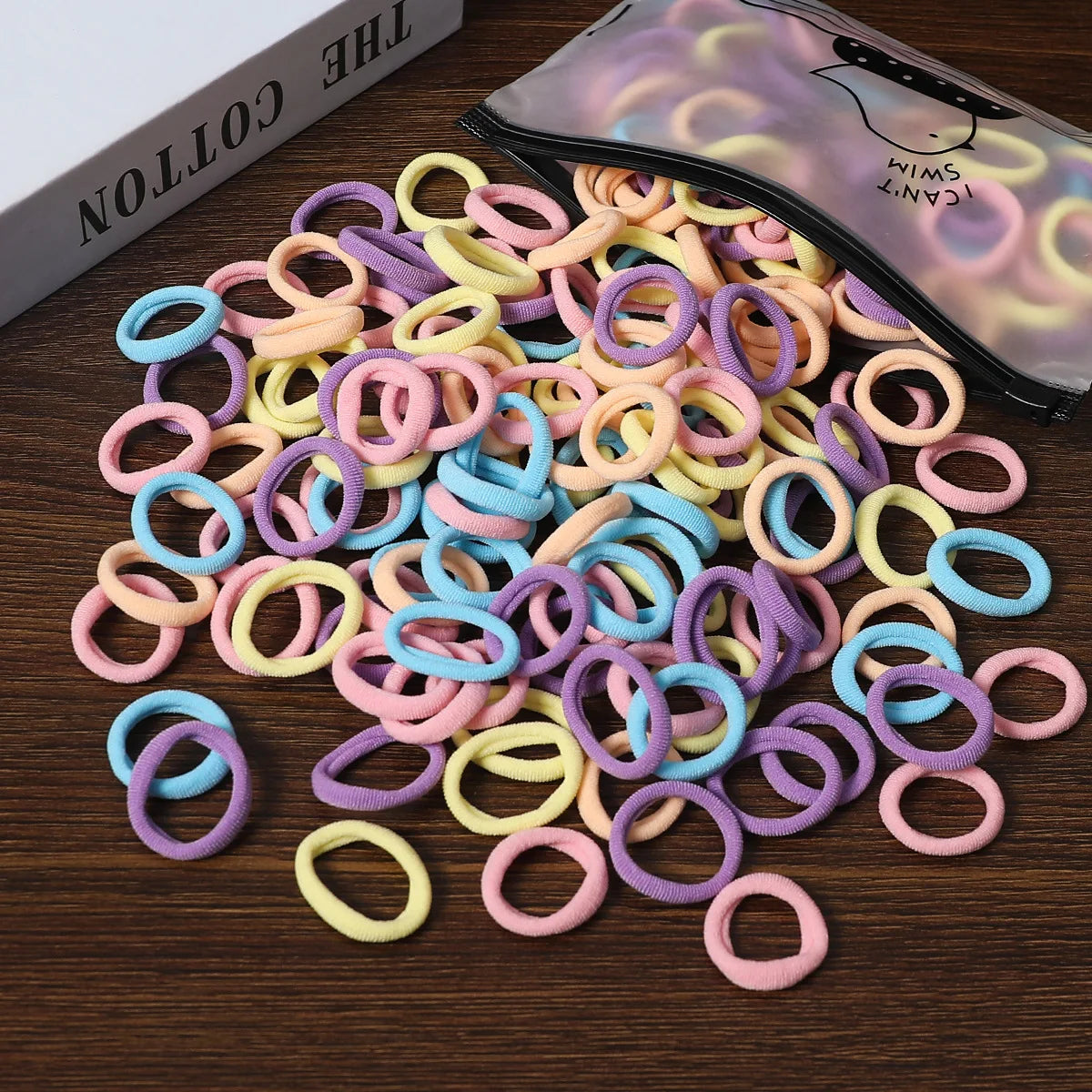 50/100Pcs Colorful Nylon Elastic Hair Ties for Kids