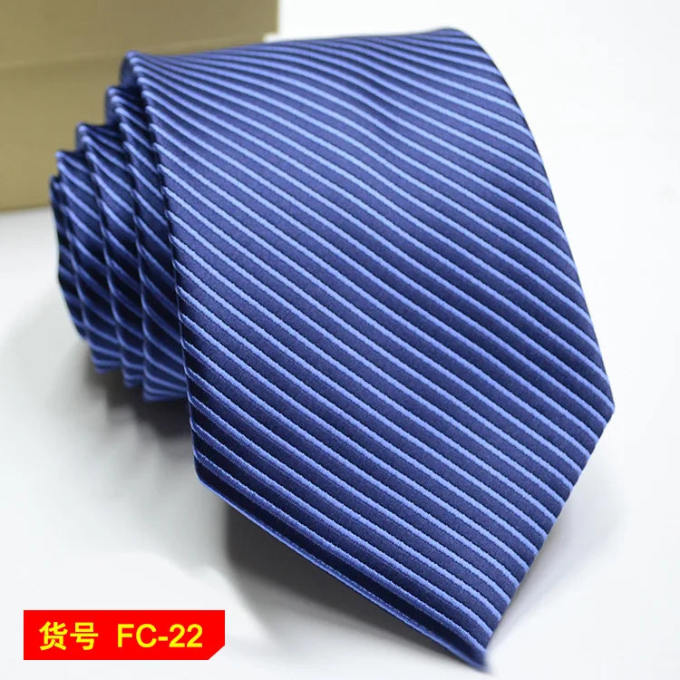 Men's 7-8cm Jacquard Necktie with Floral and Stripe Patterns