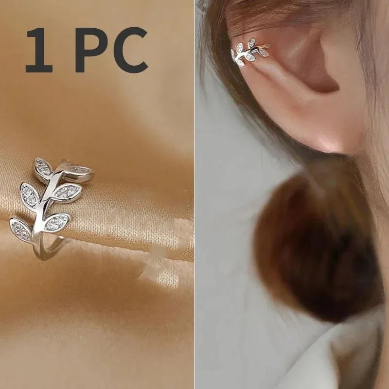 EVISPOL Metal Leaf Ear Cuff Non-Piercing Cartilage Clip-On Earring