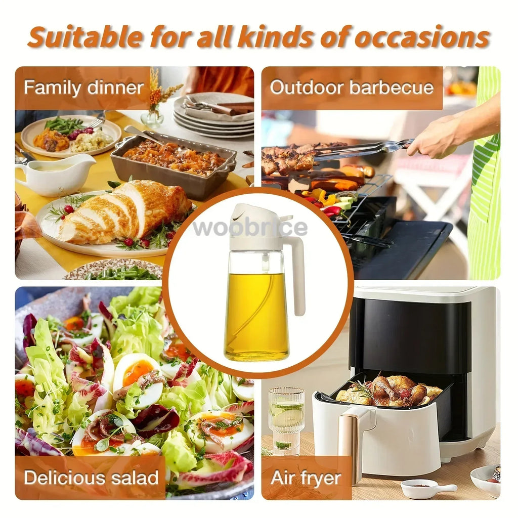 2-in-1 Kitchen Oil Sprayer and Dispenser with Brush