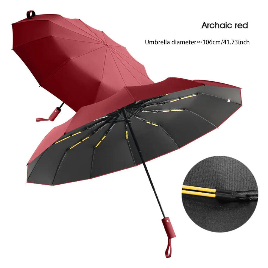 24-Bone Wind-Resistant Business Umbrella with UV Protection