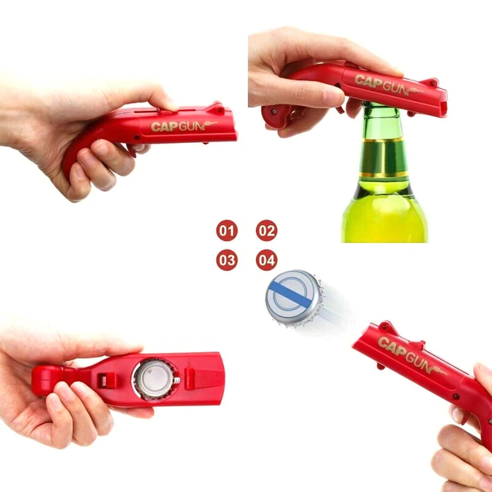 Cap Gun Beer Bottle Opener and Launcher