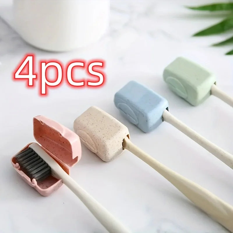 4-Piece Portable Travel Toothbrush Head Covers