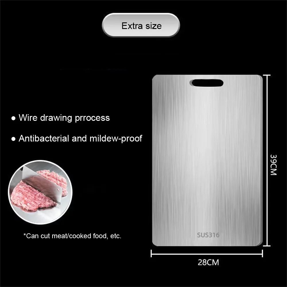 Double-Sided 316 Stainless Steel Thickened Chopping Board