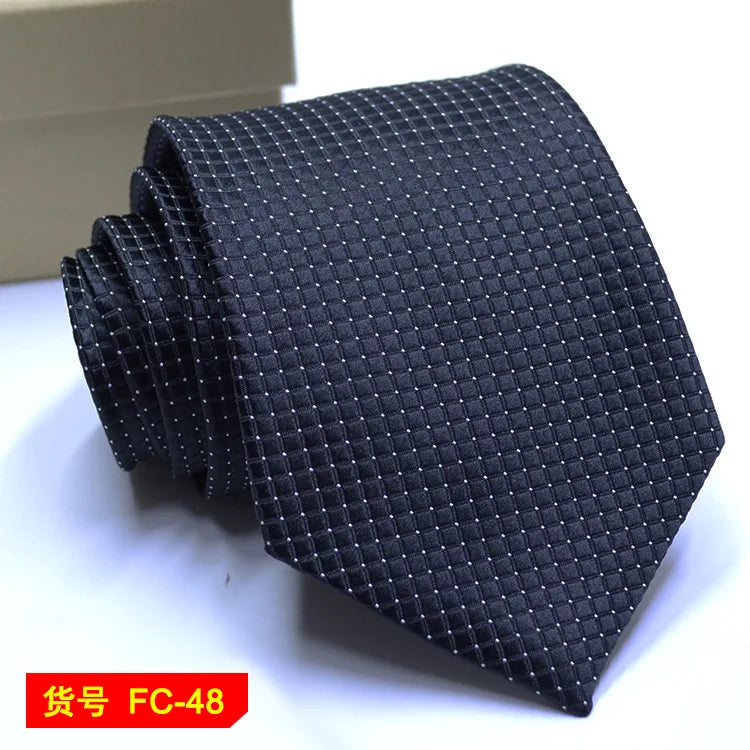 Men's 7-8cm Jacquard Necktie with Floral and Stripe Patterns