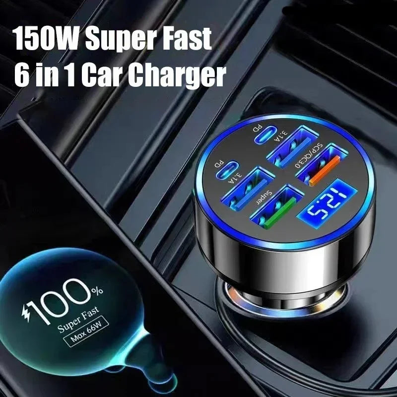 350W USB-C PD & QC 3.0 Fast Car Charger Adapter