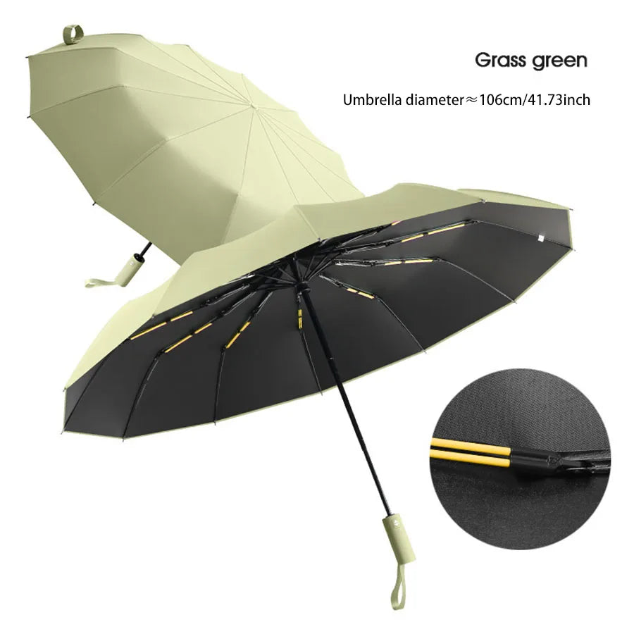 24-Bone Wind-Resistant Business Umbrella with UV Protection