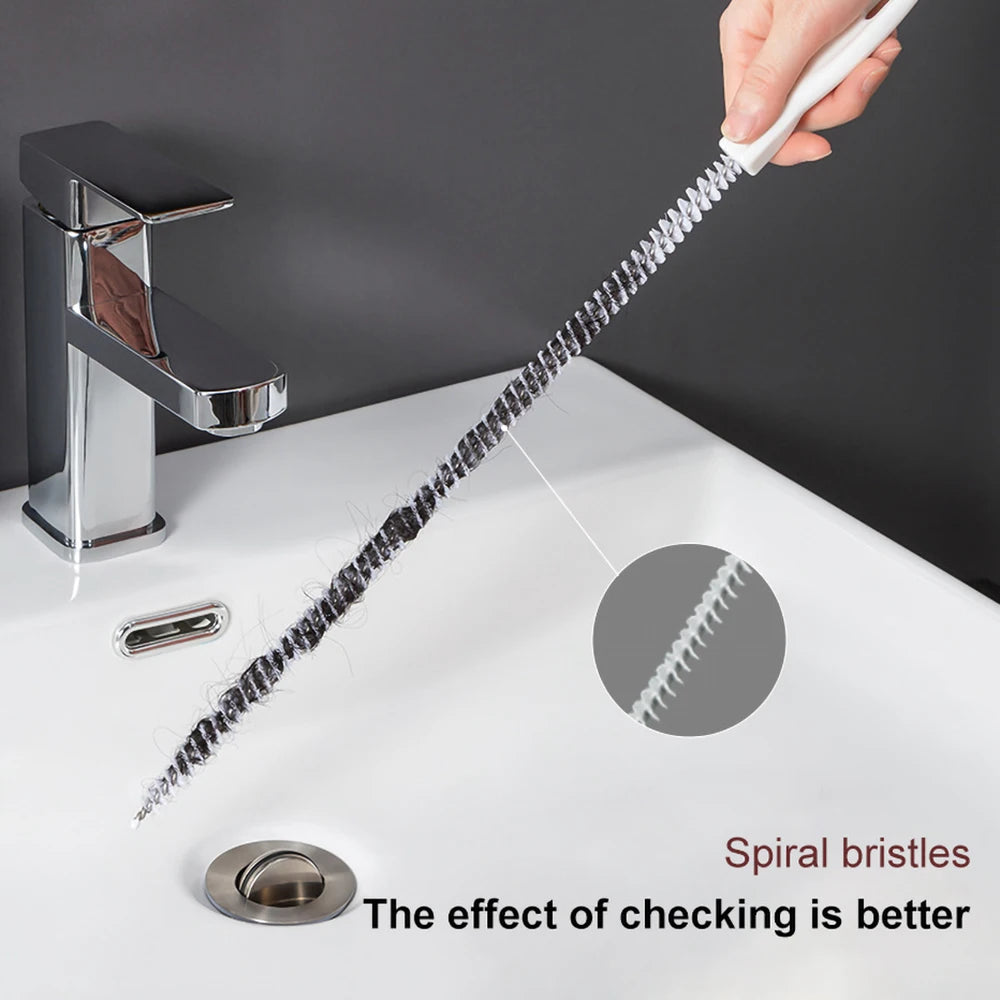 Flexible Sink and Drain Cleaning Brush for Hair Clog Removal