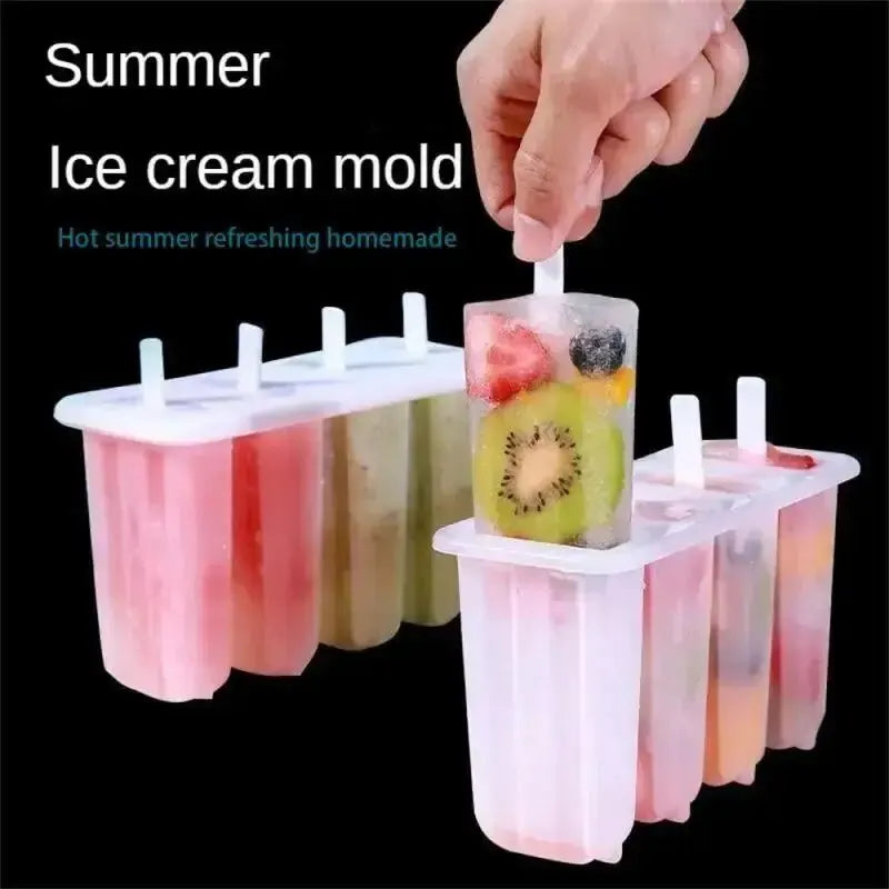 4-Cell Homemade Popsicle Mold with Lid