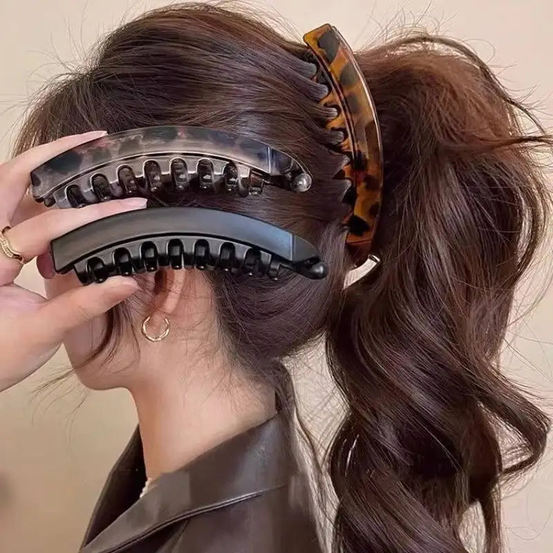 Tortoiseshell Fish-Shaped Banana Hair Clip Set