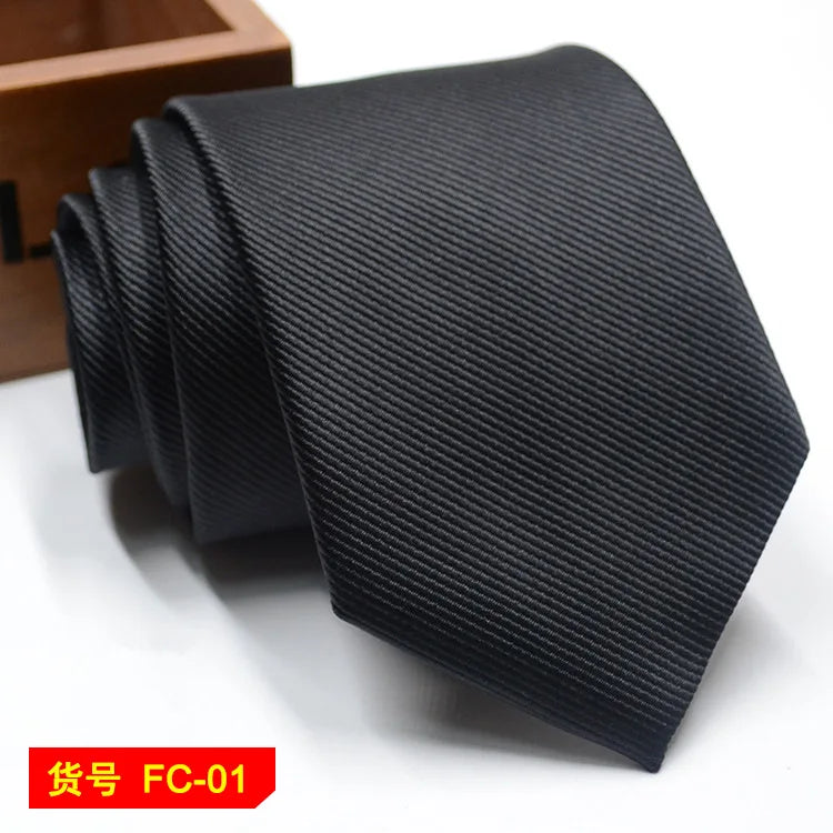 Men's 7-8cm Jacquard Necktie with Floral and Stripe Patterns