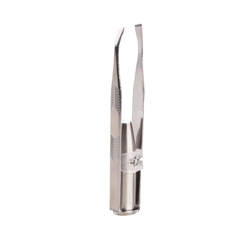 1PC Portable Stainless Steel Eyebrow Tweezer with Smart LED Light