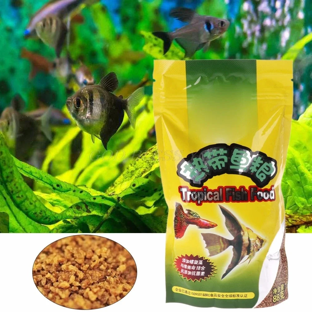 Tropical Fish Food Grain for Guppies and Small Fish - 88g