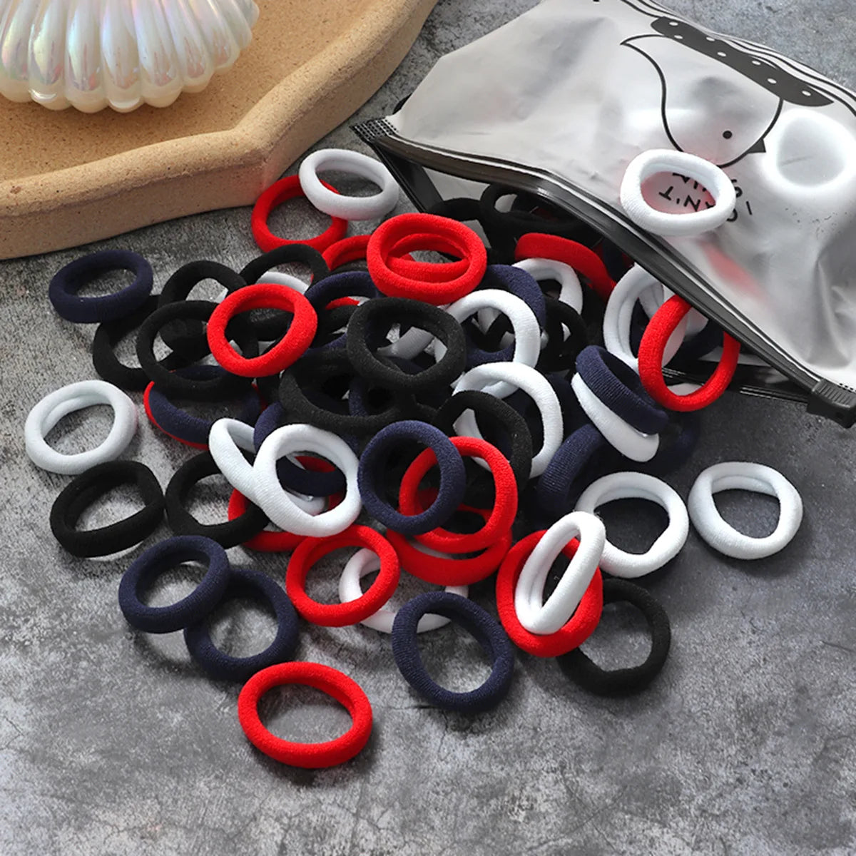 50/100Pcs Colorful Nylon Elastic Hair Ties for Kids