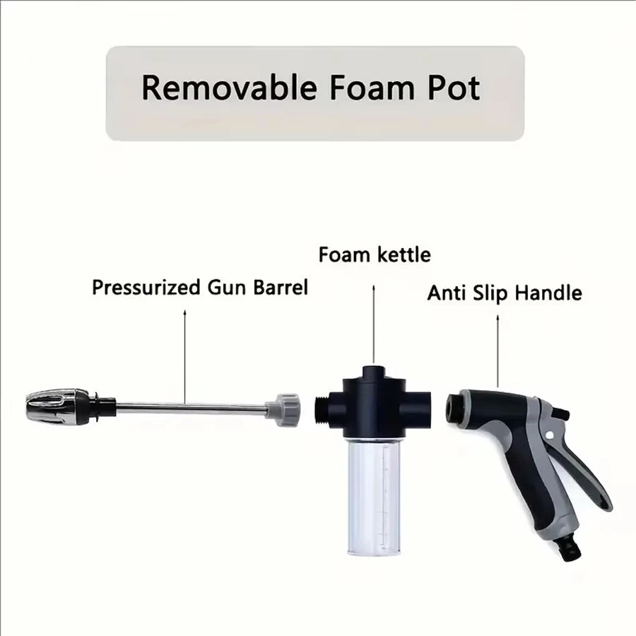 High Pressure Car Wash Water Gun with Foam Lance and Hose Nozzle