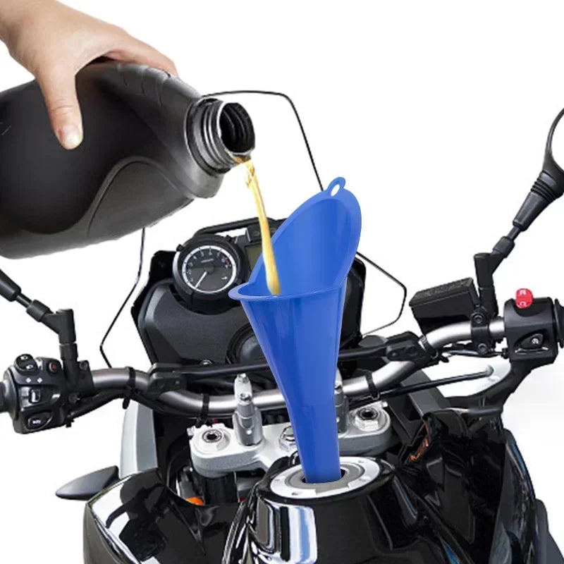 Anti-Splash Long Stem Plastic Oil Funnel for Cars and Motorcycles