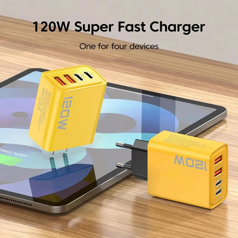 4-Port USB-C PD & Quick Charge 3.0 Fast Charging Adapter