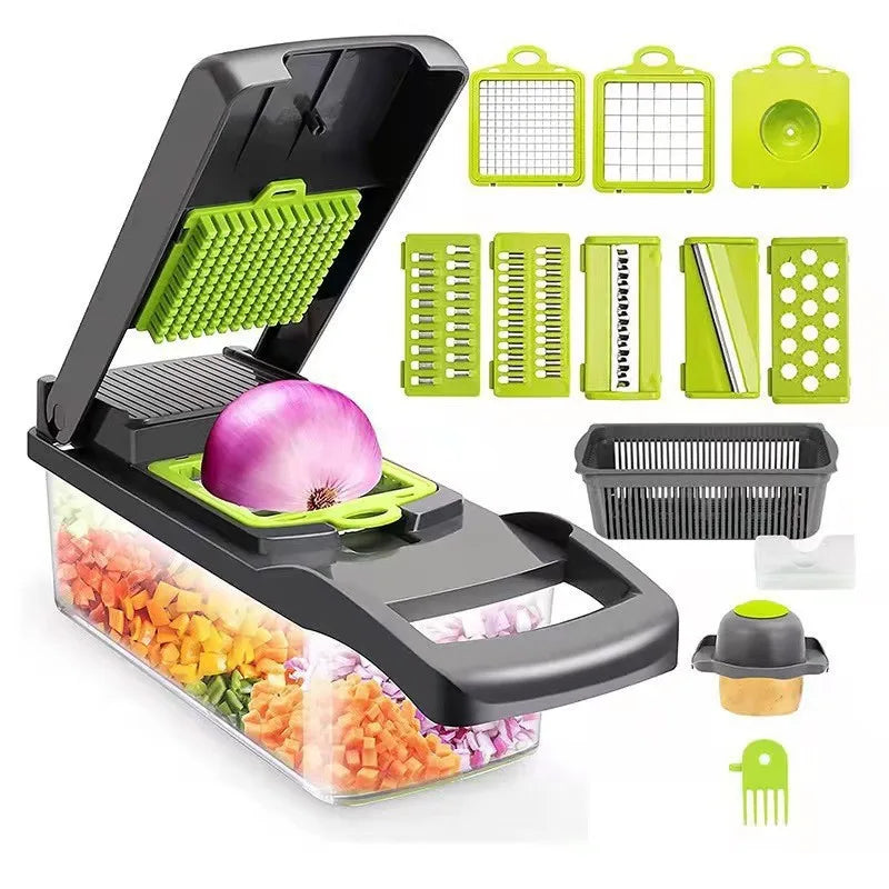 14-Piece Multifunctional Vegetable Slicer and Grater Set