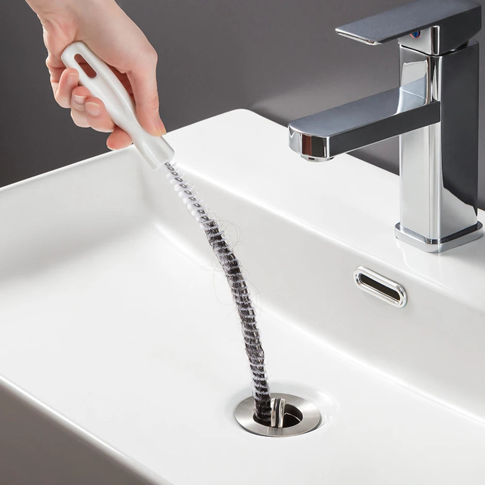 Flexible Sink and Drain Cleaning Brush for Hair Clog Removal