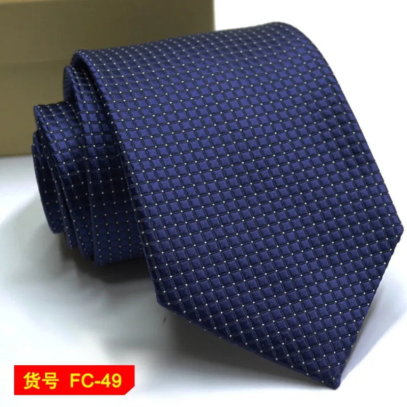 Men's 7-8cm Jacquard Necktie with Floral and Stripe Patterns