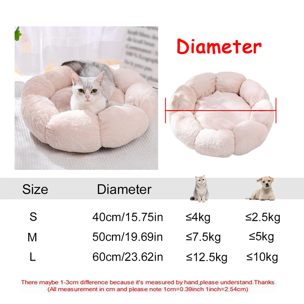Super Soft Round Plush Pet Bed for Dogs and Cats