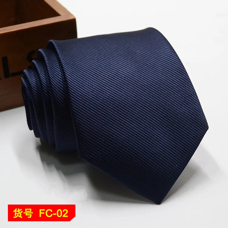 Men's 7-8cm Jacquard Necktie with Floral and Stripe Patterns