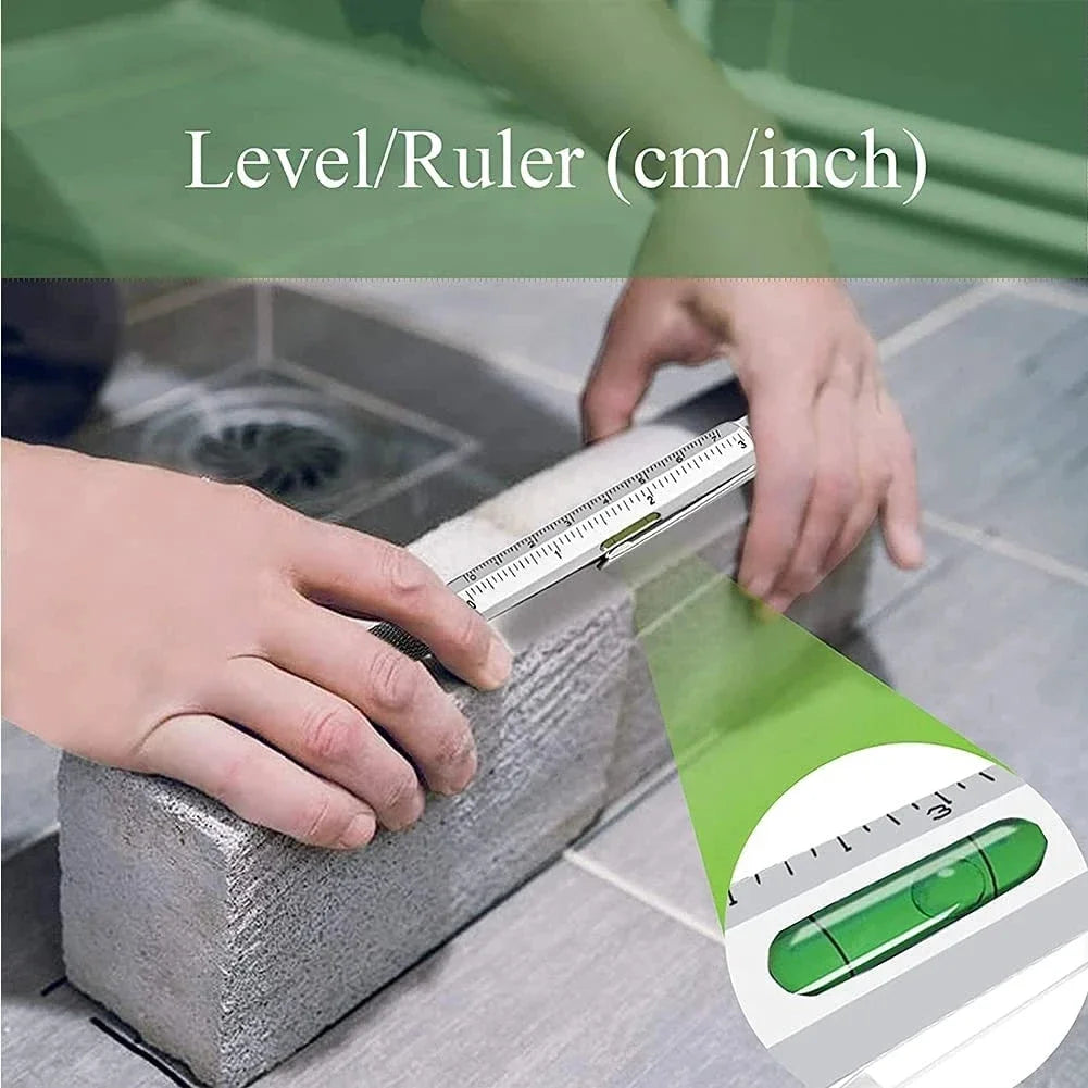 7-in-1 Multifunctional Stylus Pen with Screwdriver, Ruler, and Level Gauge