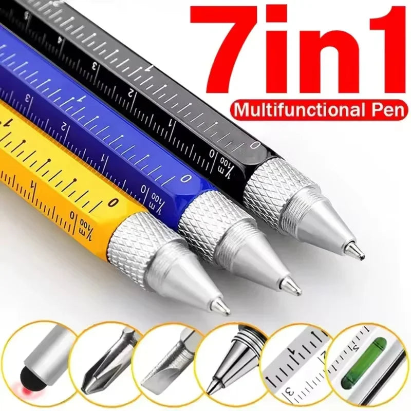 7-in-1 Multifunctional Stylus Pen with Screwdriver, Ruler, and Level Gauge