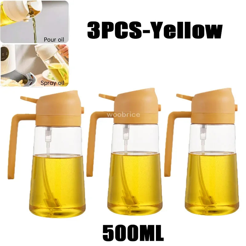2-in-1 Kitchen Oil Sprayer and Dispenser with Brush