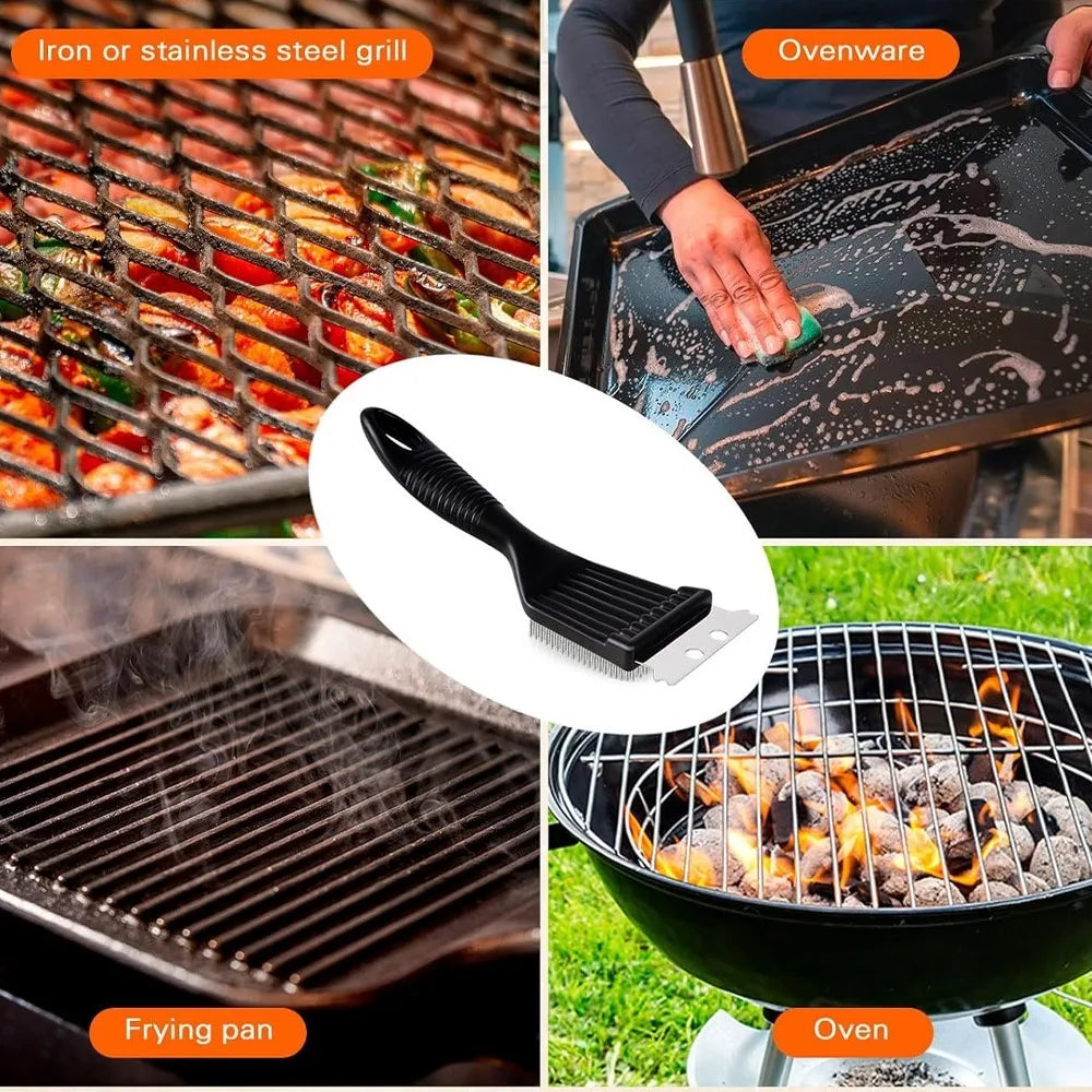 8-Inch Heavy Duty Stainless Steel Wire Grill Cleaning Brush