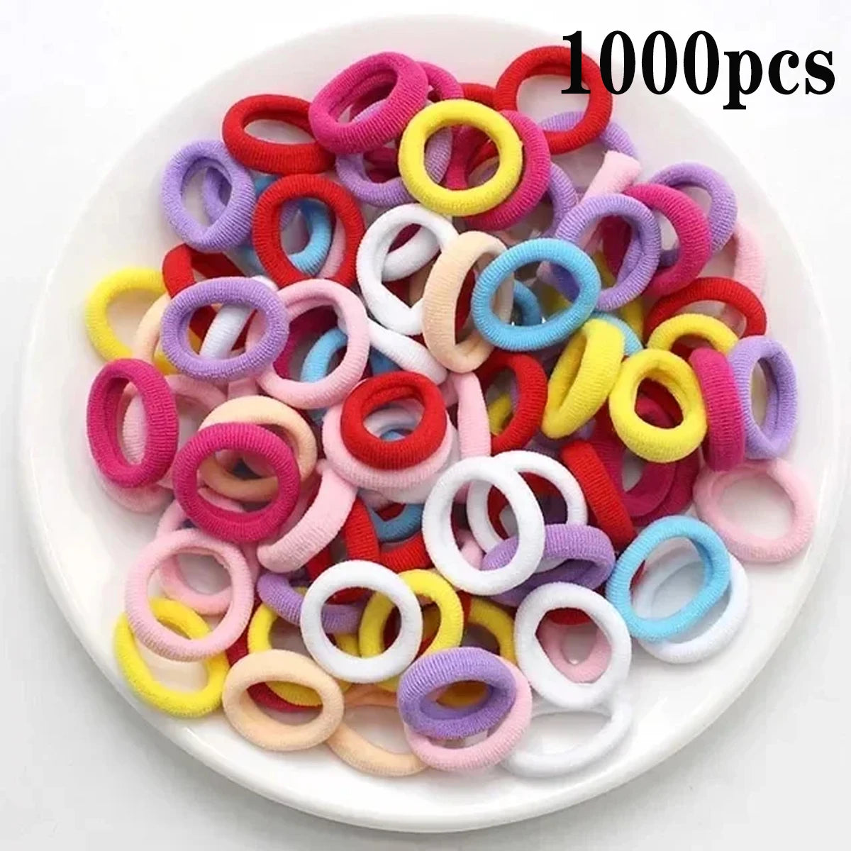 200-1000pcs Colorful Nylon Elastic Hair Ties for Women and Girls