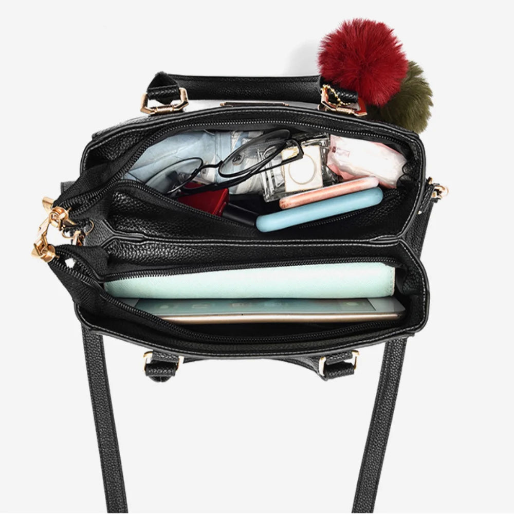 Large Capacity Women's Leather Shoulder Messenger Bag
