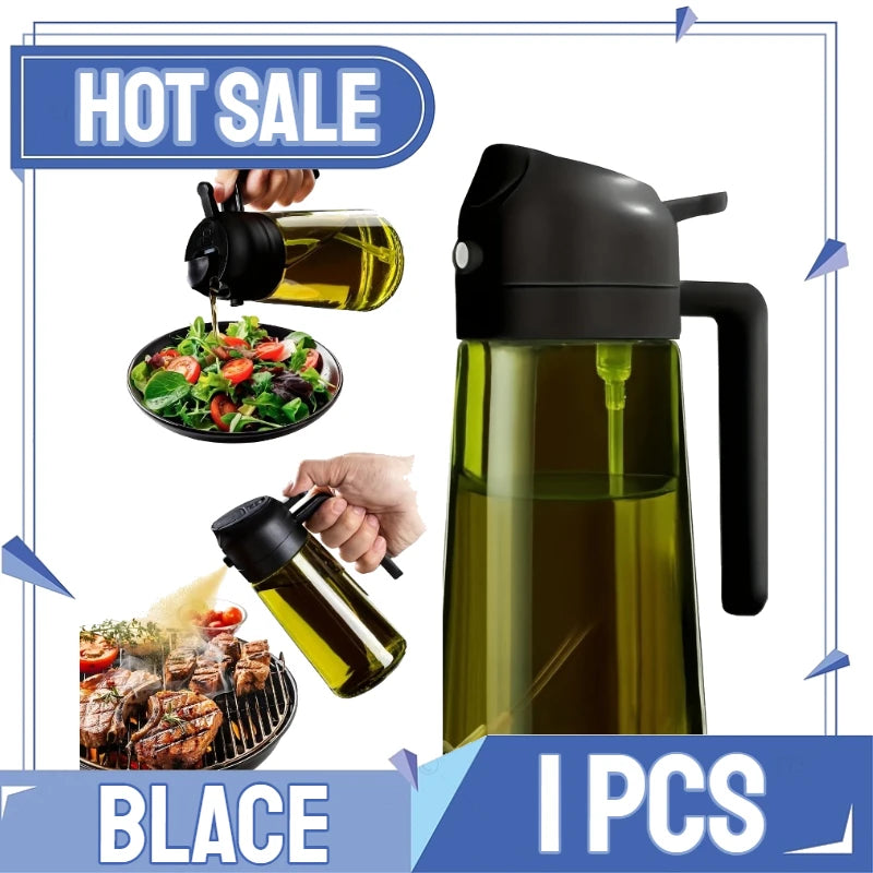 2-in-1 Kitchen Oil Sprayer and Dispenser with Brush