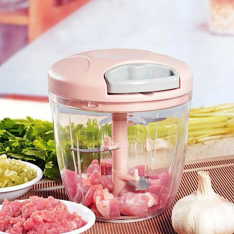 Manual Manual Meat Mincer and Vegetable Chopper with Pull Cord (500/900ML)